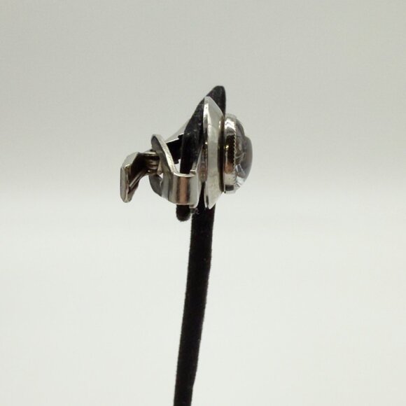 Vtg Silver Tone Horse Head Intaglio Tie Bar Clasp Clip Reverse Painted Glass - Picture 2 of 9